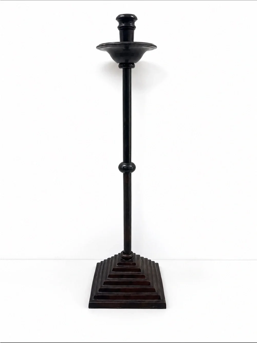 VNT 1980s Maitland-Smith Sculptural Bronzed Iron Candlestick Candle Holder ~ 22”